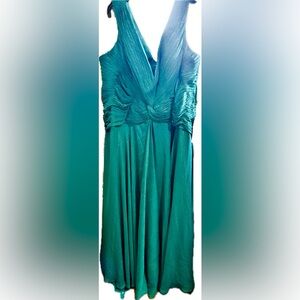 Chic Teal Maxi Dress with woven shimmer
